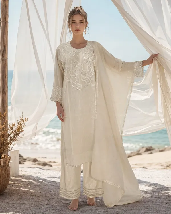 Off_White_Shimmer_Shimmer_Suit_Set_For_Women