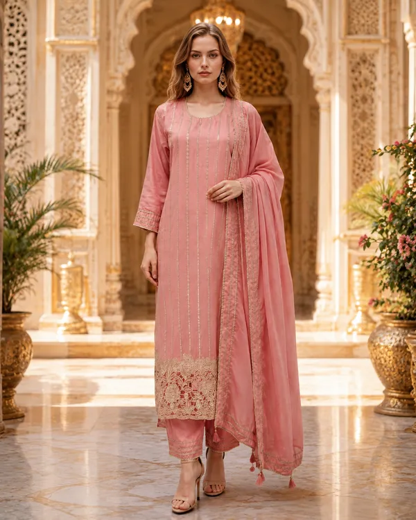 Pink_Viscose_Georgette_Viscose_Suit_Set_For_Women