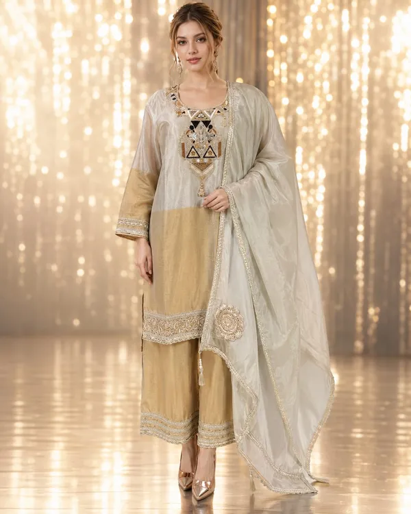 Light_Grey_Shimmer_Shimmer_Suit_Set_For_Women