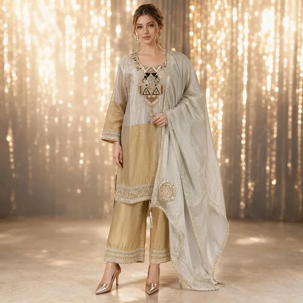 Light_Grey_Shimmer_Shimmer_Suit_Set_For_Women