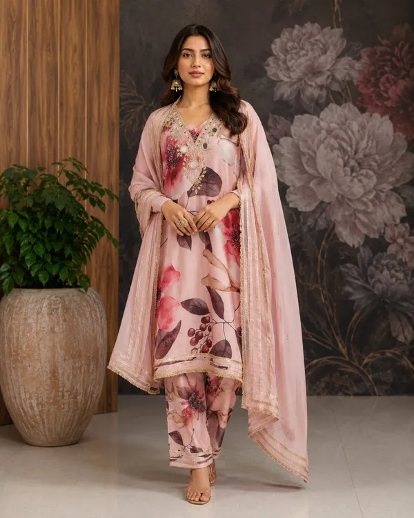 Pink_Crepe_Crepe_Suit_Set_For_Women