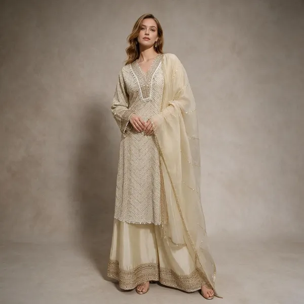 Off_White_Crepe_Crepe_Suit_Set_For_Women