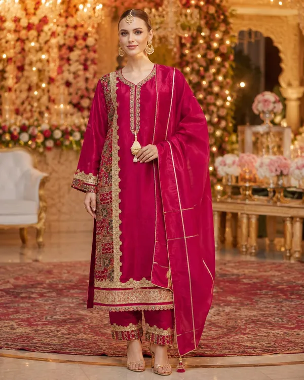 Magenta_Crepe_Crepe_Suit_Set_For_Women