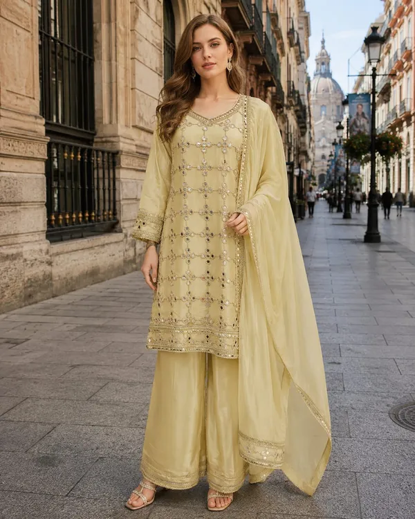 Light_Yellow_Crepe_Crepe_Suit_Set_For_Women