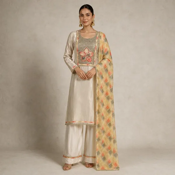 Multicolor_Shimmer_Shimmer_Suit_Set_For_Women