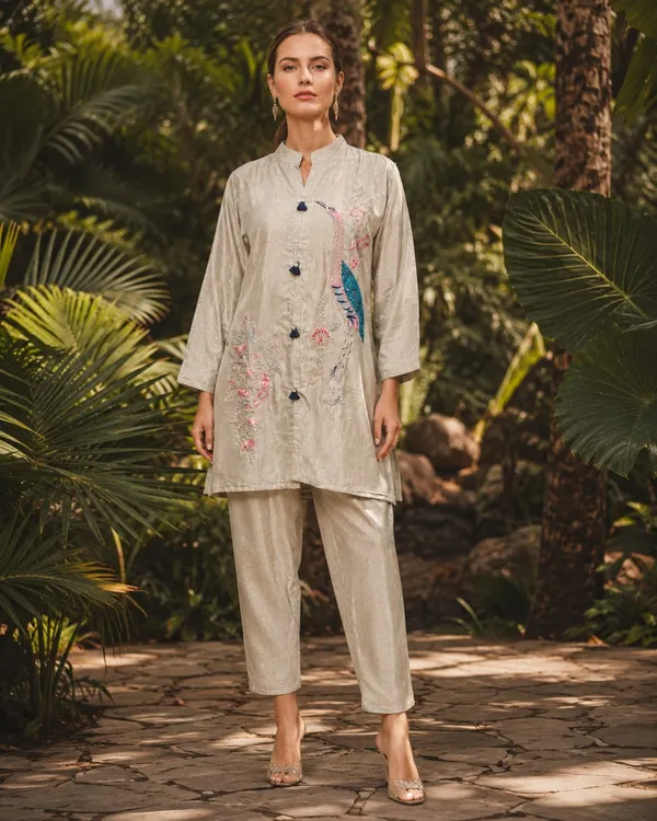 Off_White_Jacquard_Floral_Printed_Straight_Kurta_For_Women