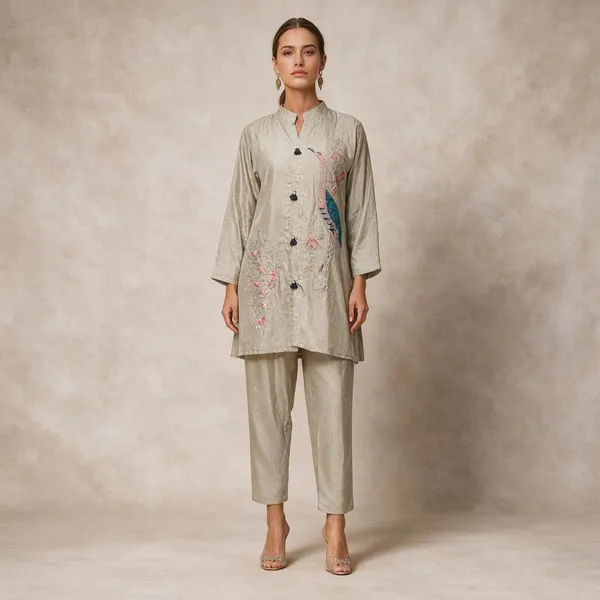 Off_White_Jacquard_Floral_Printed_Straight_Kurta_For_Women