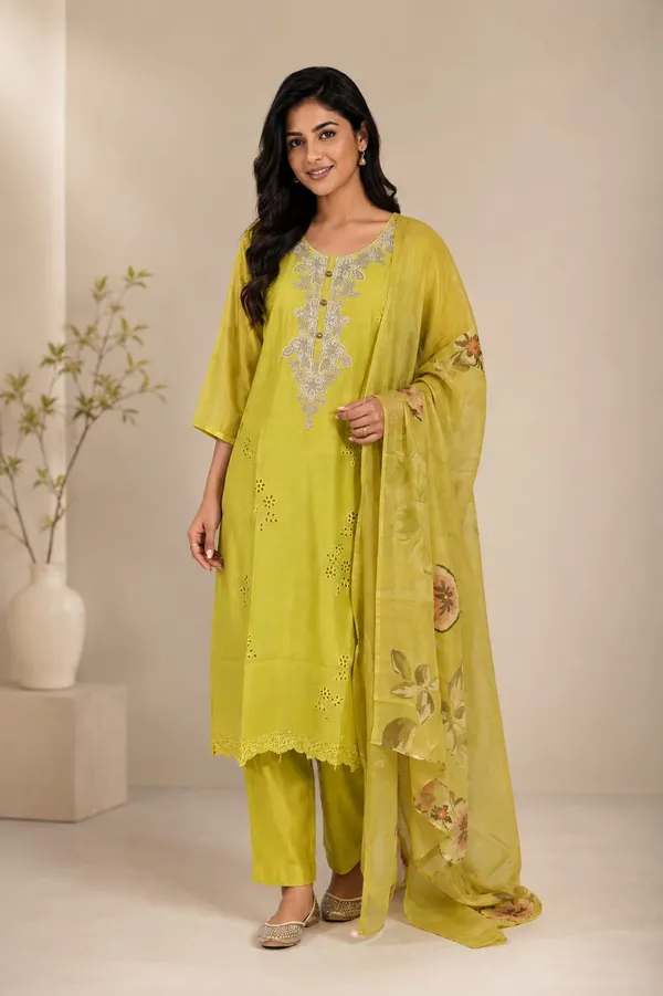 Beige_And_Mauve_Cotton_Embroidered_Kurta_Set_For_Women