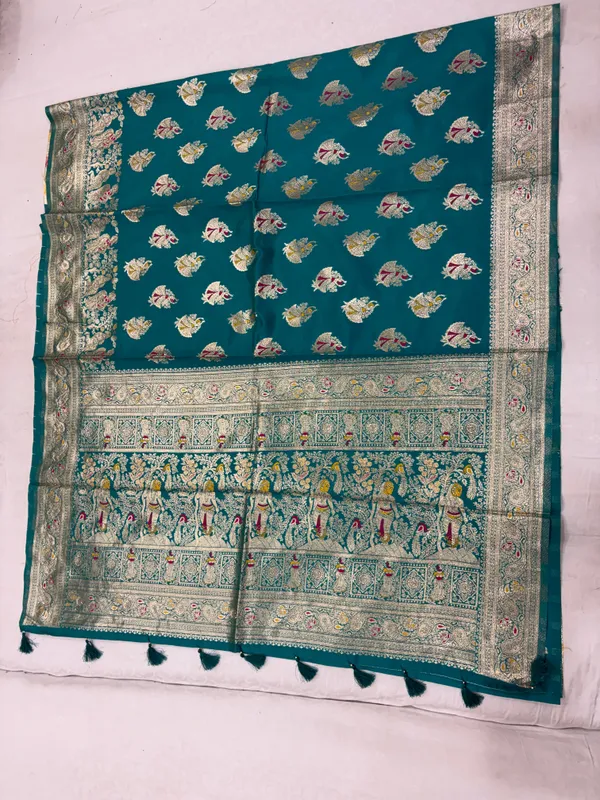 Teal_Woven_Zari_Saree_For_Women