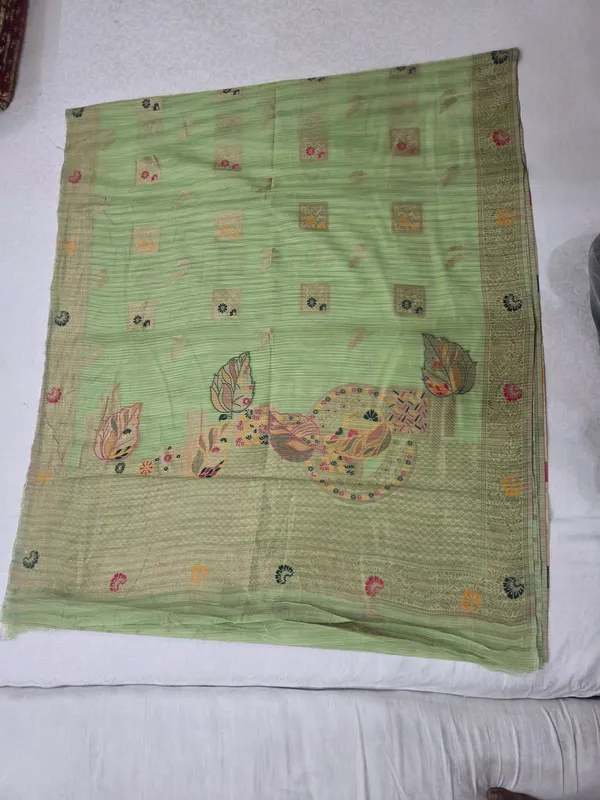 Green_Printed_Saree_For_Women