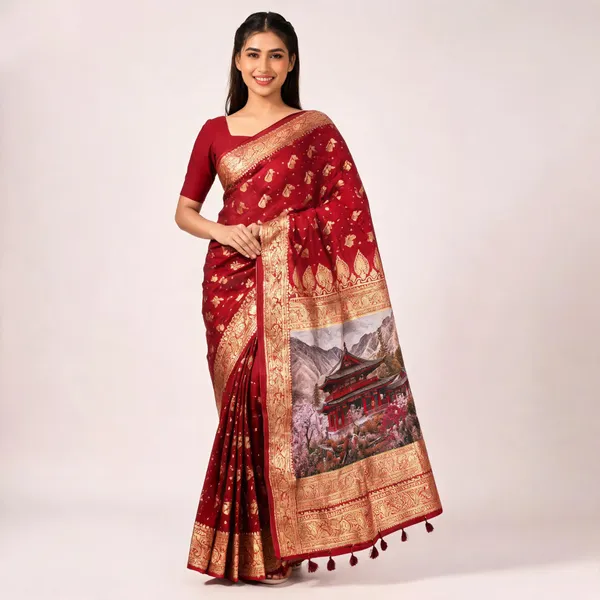 Maroon_Zari_Traditional_Saree_For_Women