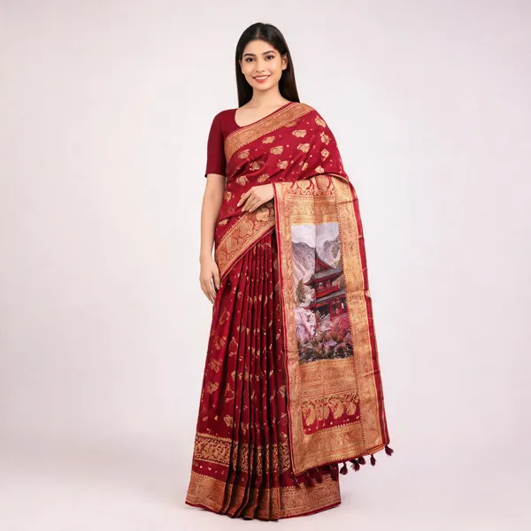 Maroon_Zari_Traditional_Saree_For_Women