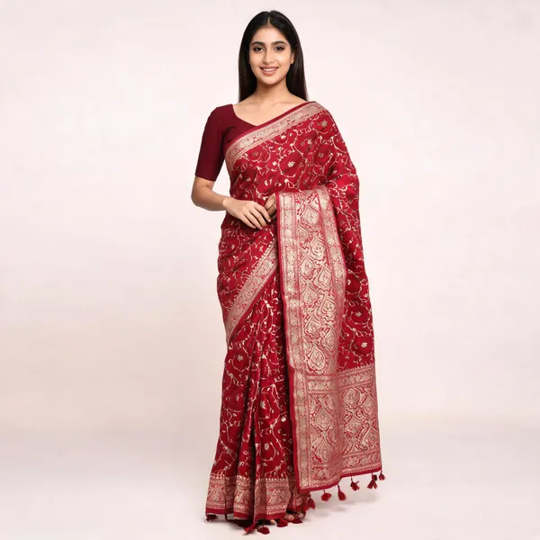 Red_Woven_Saree_For_Women