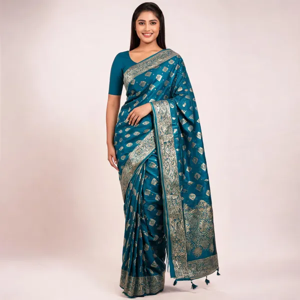 Blue_Woven_Zari_Saree_For_Women