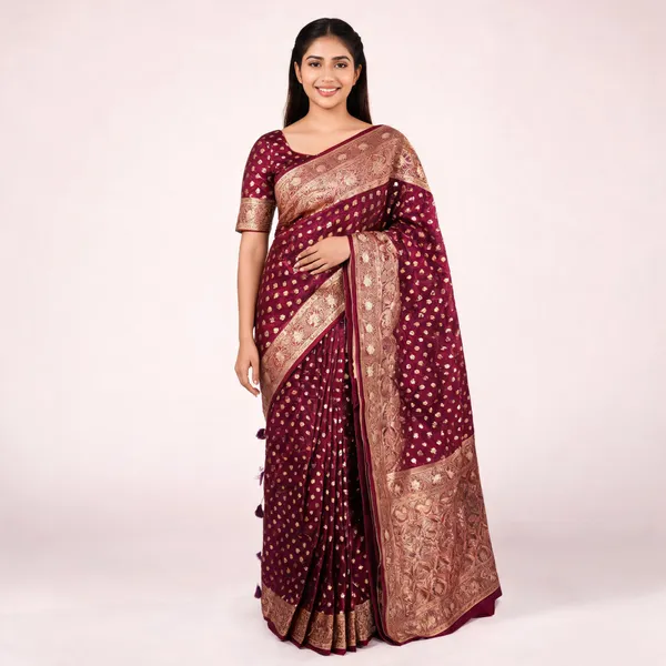 Maroon_Banarasi_Silk_Woven_Traditional_Saree_For_Women