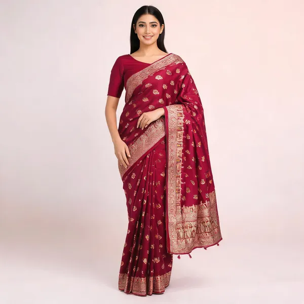 Maroon_Traditional_Woven_Saree_For_Women