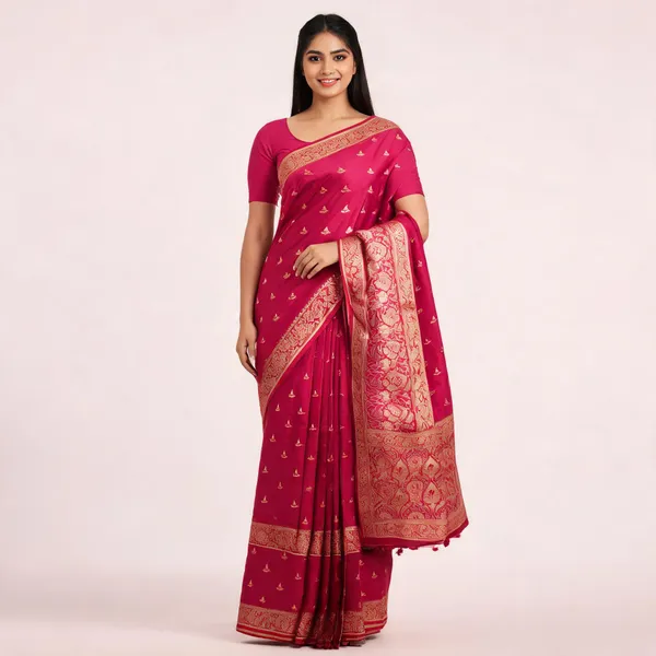 Magenta_Woven_Traditional_Saree_For_Women