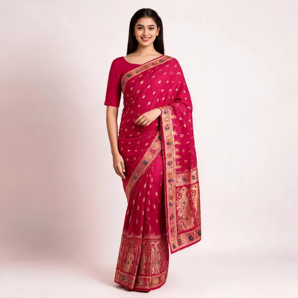 Magenta_Woven_Saree_For_Women