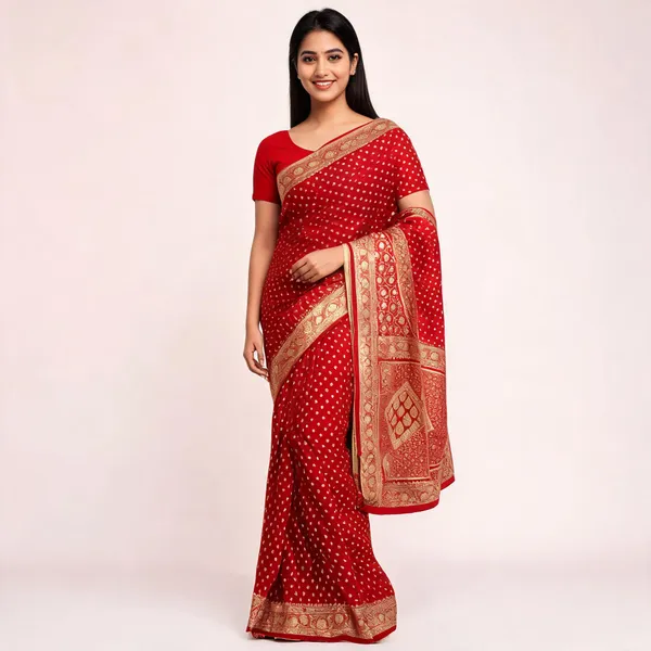 Red_Woven_Traditional_Saree_For_Women
