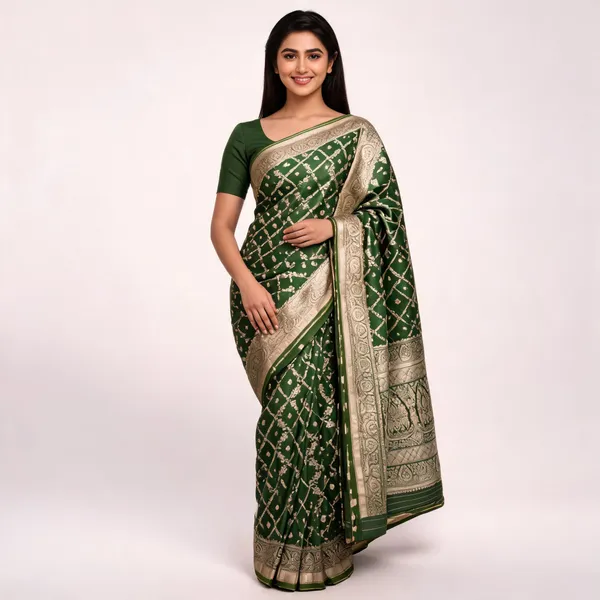Green_Satin_Woven_Ethnic_Saree_For_Women