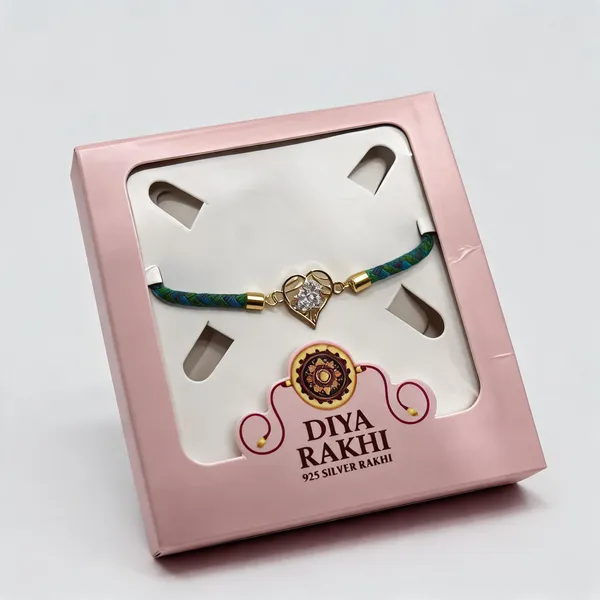 Green_And_Gold_Silver_925_Rakhi_For_Men