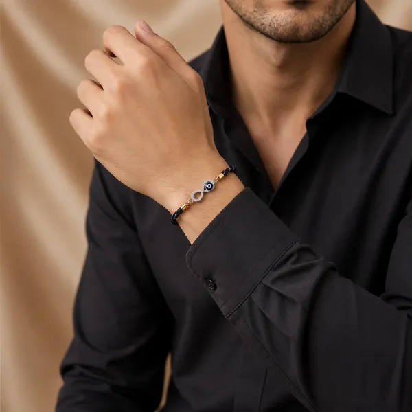 Blue_And_Gold_Silver_Sterling_925_Rakhi_For_Men