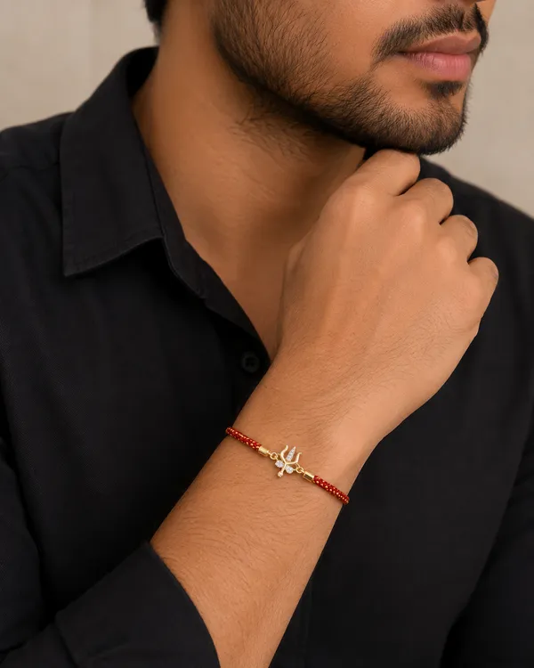 Red_And_Gold_Silver_925_Rakhi_For_Men