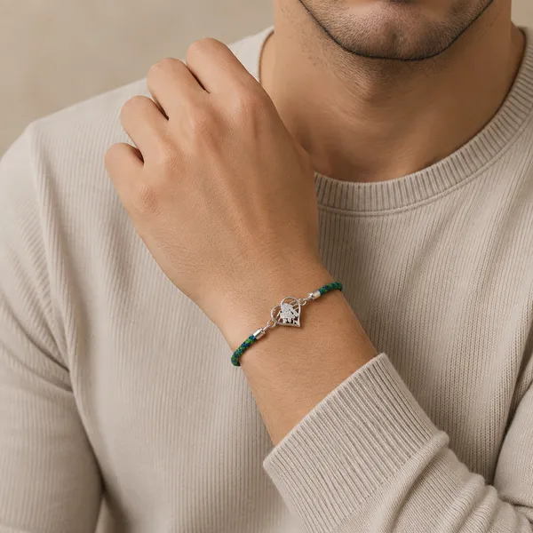 Green_Silver_Sterling_925_Rakhi_For_Men