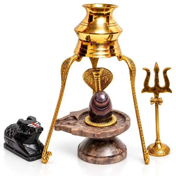 Narmada_Stone_Shivling_Full_Combo_Set_With_Brass_Nandi_Trishul_Kalash