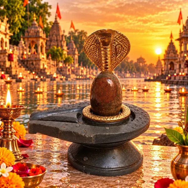 Narmada_Stone_Round_Tilakdhari_Shivling_With_Cobra_Nag_Home_Puja