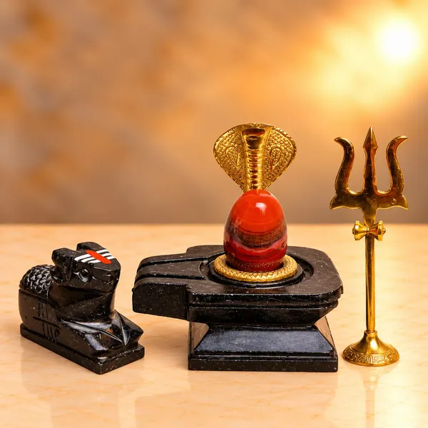 Narmada_Stone_Tilakdhari_Shivling_Square_Jaladhari_Set_With_Cobra_Nag