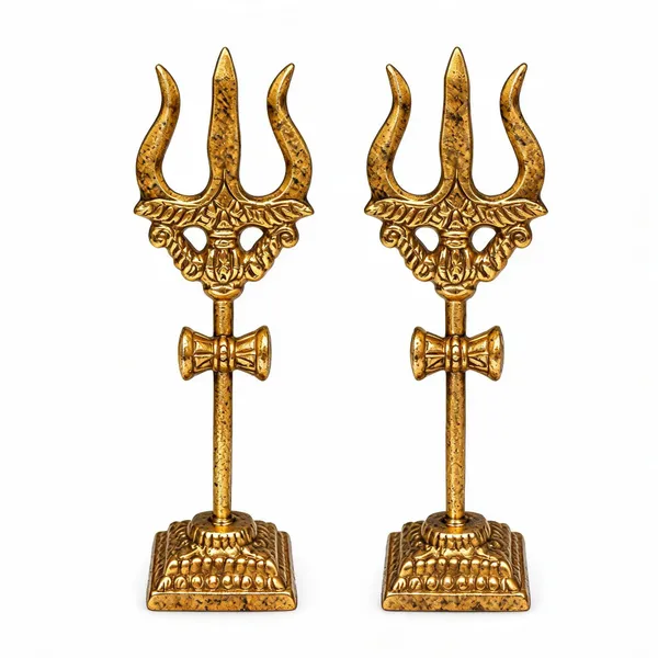 Gold_Brass_Decorative_Trishul_Idol_4_Inch_Pack_Of_2
