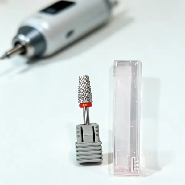 Brille_Bee_Stainless_Steel_Cylindrical_Textured_Nail_Drill_Bit_With_Case