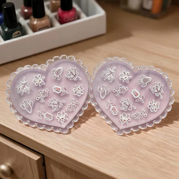Brille_Bee_Heart_Floral_Botanical_Nail_Art_Stamping_Plate__Pack_of_2