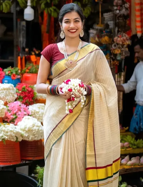 Handloom_Kasavu_Saree_with_Stripes_For_Women