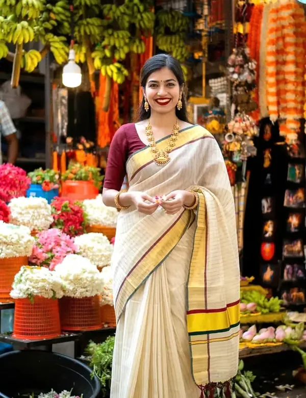 Handloom_Kasavu_Saree_with_Stripes_For_Women