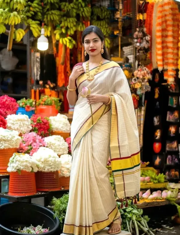Handloom_Kasavu_Saree_with_Stripes_For_Women