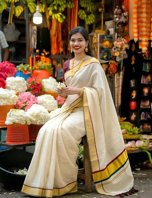Handloom_Kasavu_Saree_with_Stripes_For_Women
