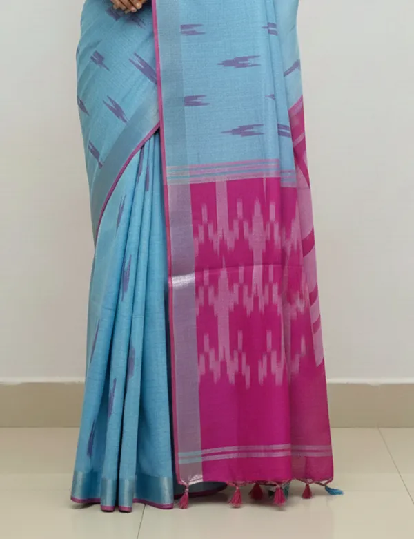 Multicolor_Premium_Linen_And_Cotton_Saree_For_Women