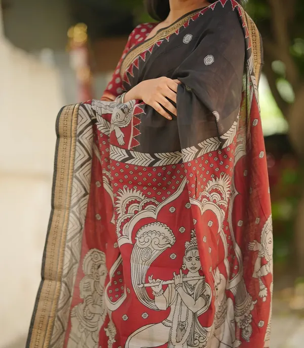 Black_And_Maroon_Premium_Silk_Saree_For_Women