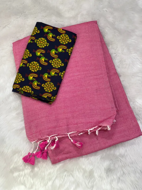 Baby_Pink_Premium_Cotton_Saree_For_Women