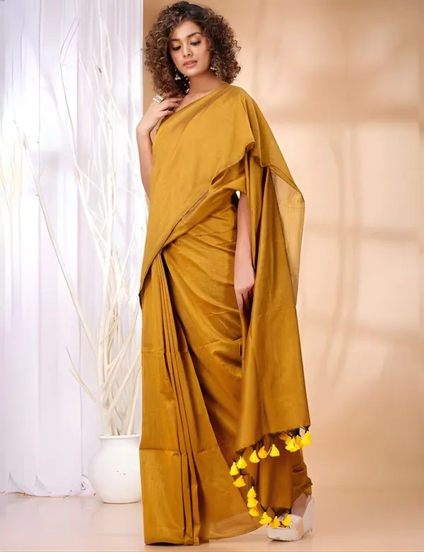 Mustard_Yellow_Premium_Cotton_Saree_For_Women