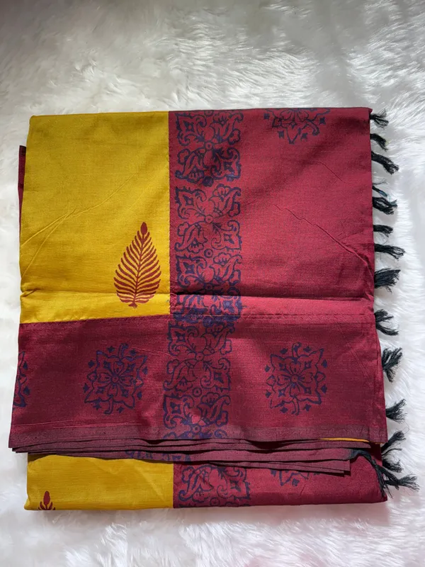 Mustard_Yellow_Premium_Cotton_Saree_For_Women