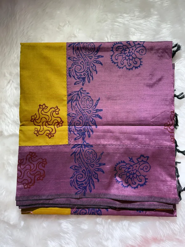 Mustard_Yellow_And_Violet_Premium_Cotton_Saree_For_Women