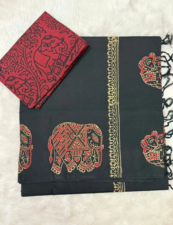Black_Premium_Cotton_Saree_For_Women