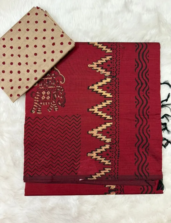 Maroon_Premium_Cotton_Saree_For_Women