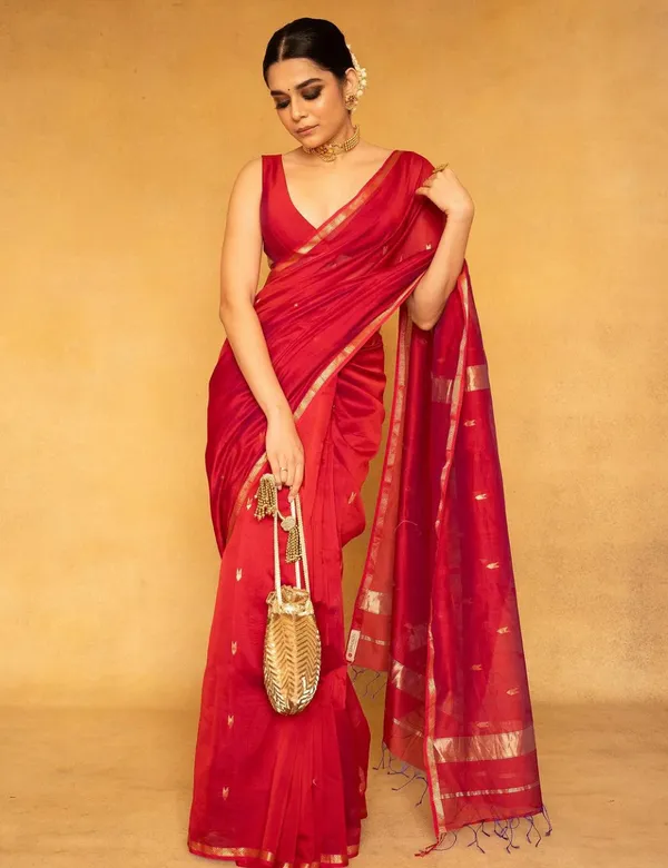 Red_Premium_Silk_And_Cotton_Saree_For_Women