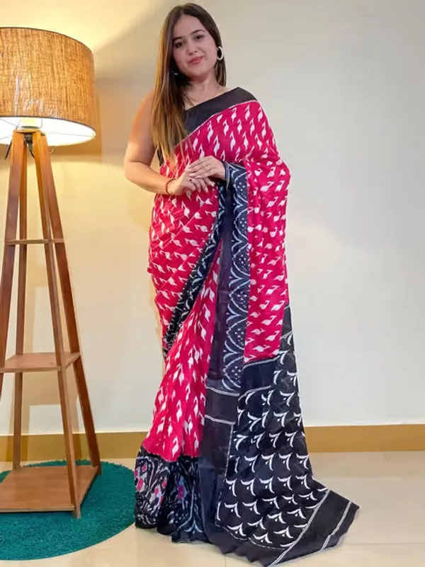 Rani_Pink_Premium_Mul_Cotton_Saree_For_Women