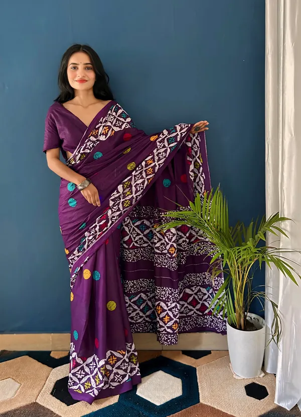 Purple_Premium_Mul_Cotton_Saree_For_Women