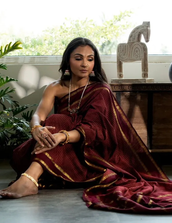 Brown_Premium_Silk_And_Cotton_Saree_For_Women